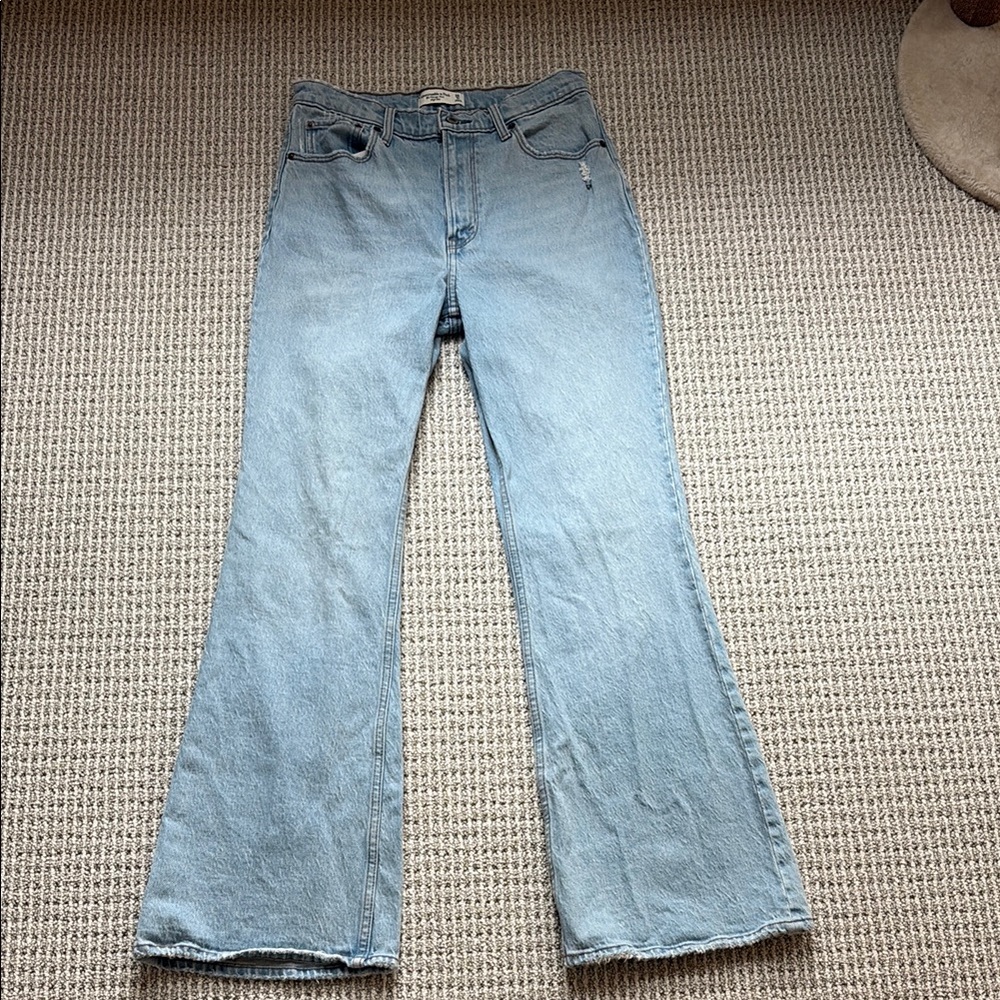 Abercrombie & Fitch Blue Flare Wide Leg Jeans